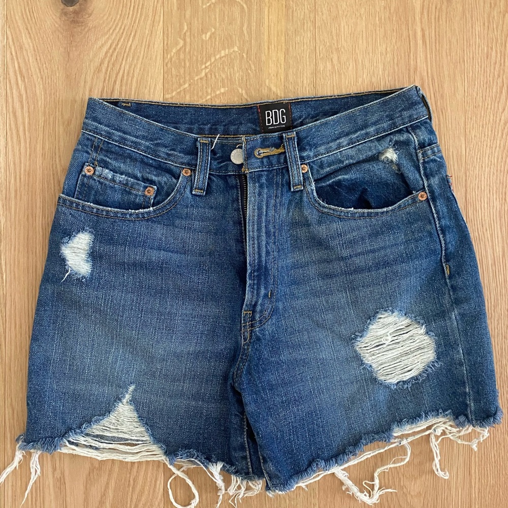 Urban Outfitters High Rise Mid-Length Jean Shorts